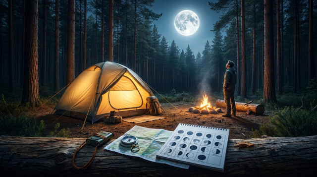 Cómo influyen las fases de la luna en la planificación de campamentos y supervivencia en la naturaleza